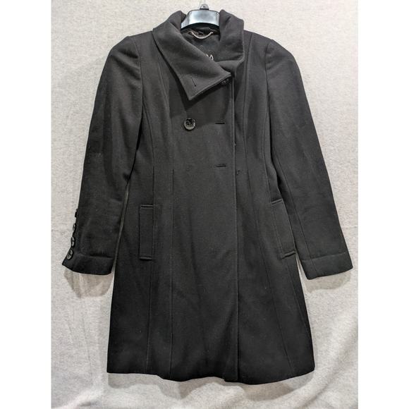 GUESS Wool Blend Coat Women's Small Black Button Front Long Sleeves - Picture 1 of 15